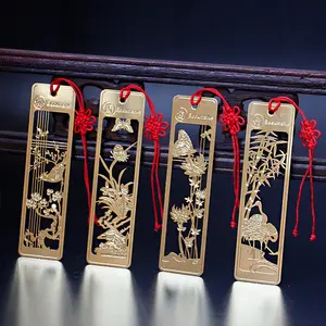 Bookmark kustom logam Cina klasik karya Beruntung Kun ikan Koi naga estetika klip kertas bookmark