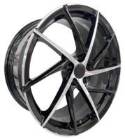 Jantes en aluminium forgé monobloc 6061-T6 à cinq branches, finition noir brillant avec face usinée, 17-24 pouces, PCD, ET, CB personnalisés