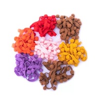 Fournitures en gros de franges de pompons en nylon colorées de 0,8-1 cm, garnitures de pompons ombrés, garnitures de dentelle pour la couture et l'artisanat de vêtements
