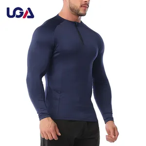 Online alışveriş süblimasyon boşlukları Tee gömlek yeni tasarım erkekler Slim Jogger ter uzun kollu örme gömlek erkekler