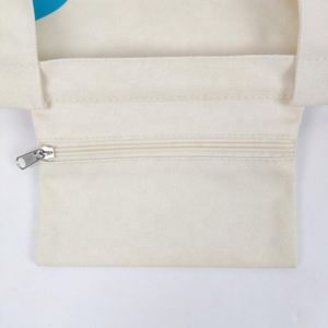 Vente en gros Sac fourre-tout en toile de coton recyclé avec logo personnalisé vierge Sacs à provisions par transfert de chaleur Sac fourre-tout rond - Product Image 5