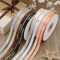 Shinewrap Usine En Gros Nouveau Design 1CM * 40Y Saint Valentin Boîte Cadeau Ruban D'emballage Or Timbre Fleur Sangle Décorative