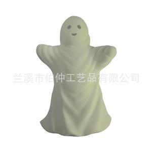 Balle en mousse PU en forme de fantôme, décoration d'Halloween douce, jouet à rebond moyen blanc pour enfant - Product Image 4