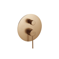 Robinet de douche double fonction à deux poignées, corps en laiton, couvercle en cuivre, cartouche céramique, finition brossée pour salle de bain