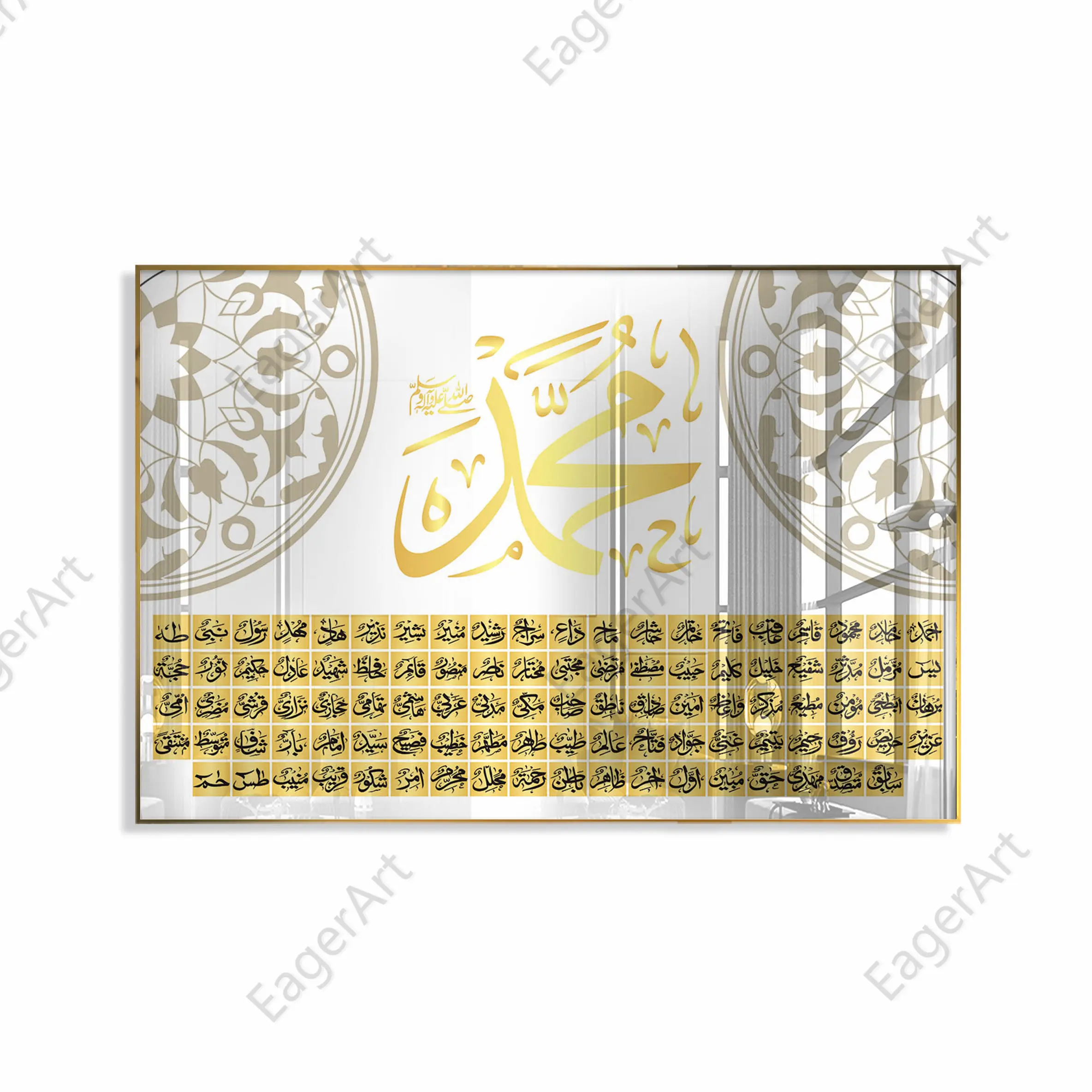 Artunion musulmano islamico decorazione della casa arte islamica arabo 98 calligrafia stampata cristallo islamico porcellana dipinti Wall Art
