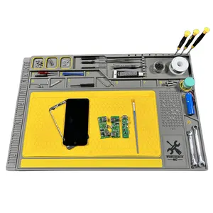 Custom Oem With Magnetic Section Silicone Pvc Repair Laptop Cell Phone Soldering Work Mat Desk