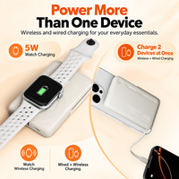 Mini batterie externe magnétique sans fil 10000mAh 20W Batterie externe compacte avec support pliable et câble USB C intégré