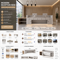 Bureau de réception moderne en bois massif sur mesure pour hôtel, clinique, bureau, éclairage LED, fabrication OEM ODM, marque Qianyang, modèle QY05