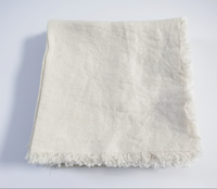 Serviettes en lin personnalisées à volants en blanc pour les mariages, les fêtes, les banquets, les événements et la vente en gros