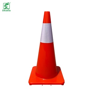 Cône de signalisation routière mini en PVC de 28 pouces avec bande réfléchissante blanche, en polycarbonate, signalisation de sécurité pour la circulation routière, 700 cônes de signalisation - Product Image 3
