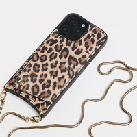 Étui en cuir de mouton imprimé léopard personnalisé pour iPhone 16 Pro Max accessoires de protection de couverture de téléphone compatibles avec iPhone 15