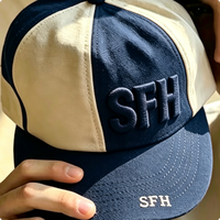 Gorra de Béisbol Americana Retro con Letras Bordadas, de Visera Plana y Bloques de Color, Perfecta para Skateboarding, Estilo Hip-Hop
