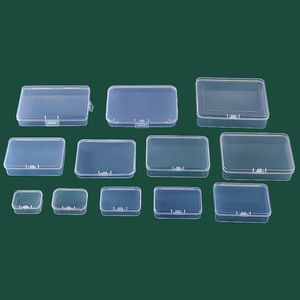 Caja de almacenamiento rectangular de plástico Pp transparente con tapa para joyería, piezas de papelería, organización de escritorio - Product Image 1