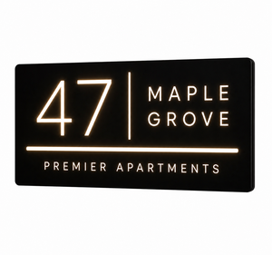 Plaque d'adresse lumineuse personnalisée en acrylique évidé pour maison, bâtiment ou bureau, avec néon LED AC extérieur - Product Image 3