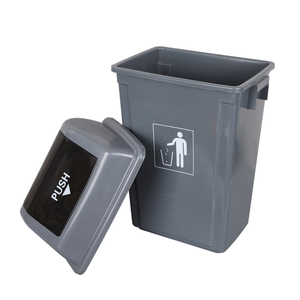 Zwart Grijs Swing Deksel 13 Gallon Plastic Vuilnis Prullenbak Voor Recycle