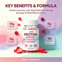 Gummies protéinés 10 g de protéines par portion Favorise la récupération musculaire après les entraînements Saveur fruits rouges mélangés 90 unités
