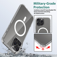 Coque de téléphone transparente anti-rayures pour iPhone 16 Pro Max, coque de téléphone portable magnétique transparente, coque de téléphone portable antichoc