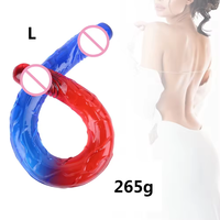 Dildo Realista de Silicona de Doble Extremo, Dildos Flexibles, Dong Largo para Juego Anal de Doble Cara, Estimulador de Punto G, Juguetes Sexuales para Mujeres
