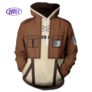 <span class=keywords><strong>Felpa</strong></span> con Cappuccio Costume Anime Unisex Stampa 3D <span class=keywords><strong>Felpa</strong></span> Cosplay L'Attacco dei Giganti - Product Image 4