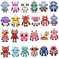 Breloques florales pour sabots en forme de robot, boucles détachables DIY en PVC souple, accessoires de chaussures unisexes, modèle Serene Joy A2-28