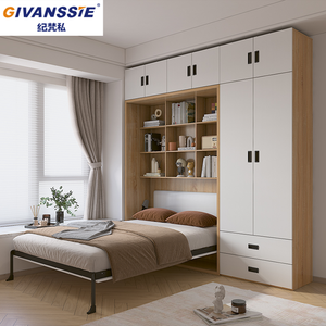 Cama Murphy Moderna con Diseño Oculto en la Pared, Ahorra Espacio, Plegable, Modular, con Almacenamiento, Tamaños Personalizables, <span class=keywords><strong>Muebles</strong></span> para el Hogar - Product Image 3