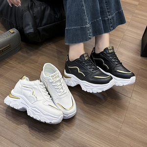 Nuevas Zapatillas Deportivas Casuales con Plataforma para Mujer, Tendencia de Moda, Transpirables, con Cordones, para Aumentar la Estatura, Venta al Por Mayor - Product Image 1