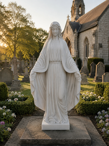 Estatua tradicional de Jesús de granito tamaño real, escultura de mármol blanco con 2 años de garantía para cementerio - Product Image 2