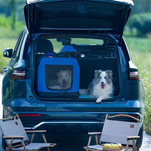 Petopia Porte-chien et chat réglable <span class=keywords><strong>Cage</strong></span> de camping portable en maille avec fermeture à glissière Sac de voyage souple pour animaux de compagnie - Product Image 2