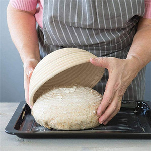 Panier de fermentation en <span class=keywords><strong>paille</strong></span>, grand panier à pain rond en bois, bols à pâte en bois, récipient de fermentation en forme de cœur, fournitures pour le levain - Product Image 5