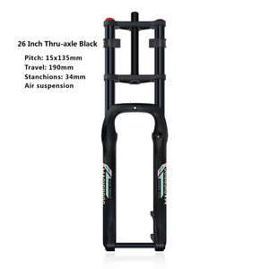 20x4.0 <span class=keywords><strong>26</strong></span>*4.0 VTT <span class=keywords><strong>DH</strong></span> Suspension pneumatique QR 9*135mm 15*135mm Plage Neige Vélo Électrique Fat Bike Double Couronne <span class=keywords><strong>Fourche</strong></span> avec Voyage 190MM - Product Image 4