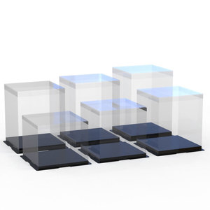 Pet Box US Free Shipping 8 Inches Square PET Plastic Highly Transparent Packaging Tall Clear Wholesale Paper Cake Box With Clear Lid