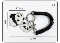 Llavero de Panda Acrílico con Cordón Ajustable, Accesorio Creativo para Mochila, Lindo Llavero de Pareja de Dibujos Animados al por Mayor