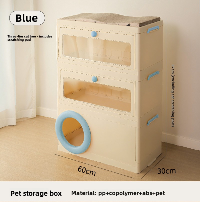 Caja para gatos de tres capas (cama para gatos + 2 paneles transparentes