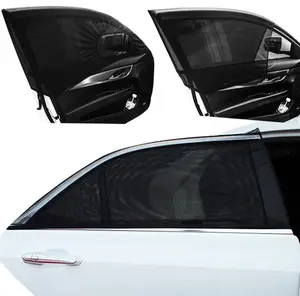 Filet de protection solaire noir, 2 pièces, pour fenêtre latérale de voiture, rideau de fenêtre de voiture, pare-soleil