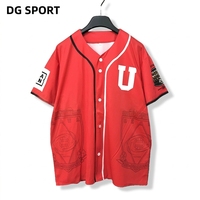 Maillot de baseball unisexe en polyester à manches courtes, coupe ample, en maille sublimée, séchage rapide, personnalisable pour homme, tenue de sport, uniforme de match