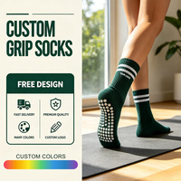 Chaussettes de sport en coton avec logo, nouvelle collection East Crew, jacquard brodé, chaussettes personnalisées pour femmes, antidérapantes, yoga, lagree, pilates
