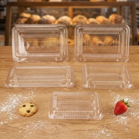 Vassoio per Sushi in PET di Grado Alimentare, Confezione Monouso Rettangolare Portatile per Campeggio, Scatola Bento per Frutta con Coperchio