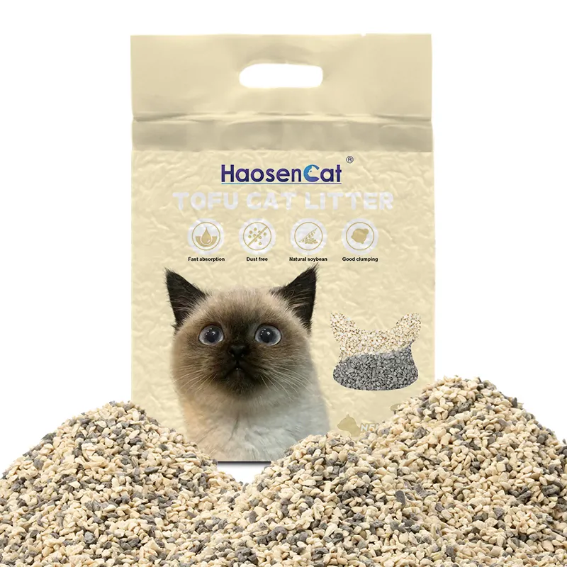 Litière pour chat soluble OEM nouveaux produits désodorisation sûre de haute qualité charbon actif broyé 6l tofu litière de sable pour chat