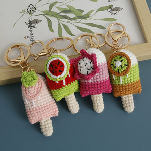 Groothandel Mini IJsjes Handgemaakte Haak Sleutelhangers Breiwerk Fruit IJsjes Haak Watermeloen Sinaasappel Aardbei Kiwi Sleutelhanger - Product Image 5