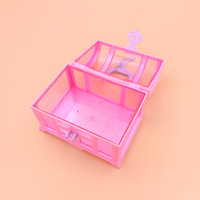 Nouveau produit coffre au trésor rétro avec clé de verrouillage bricolage enfants en plastique cosmétique bijoux boîte de rangement boîtes de bureau pour boucles d'oreilles anneaux