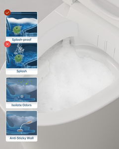 Urinoir intelligent pour hommes avec bidet intégré, ouverture et fermeture automatiques, protection en mousse, 1000 grammes, siphon en S, double chasse, siège confort ADA - Product Image 3
