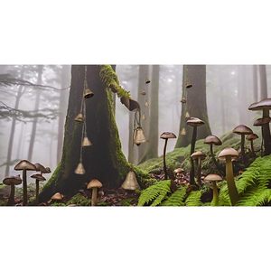 PARIJAT Artesanías-Cascabeles de hierro antiguo 4 cuerdas colgantes campanas de viento decorativas para el hogar jardín Campana decorativa de Navidad - Product Image 6