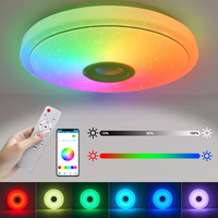 Plafonnier LED intelligent RGB avec haut-parleur Bluetooth, lumière d'ambiance à intensité variable pour la maison, chambre à coucher, salon, télécommande