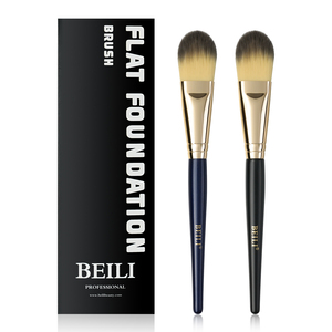 Pinceau de maquillage professionnel de haute qualité, 2 pièces, poils synthétiques, manche en bois, pinceau pour estomper la crème, pour le fond de teint - Product Image 1