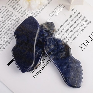 Doğa Sodalite küçük güzellik ürünü yüz Gua Sha aracı sağlık cilt için SPA masaj aleti akupunktur kazıma yüz - Product Image 2