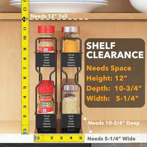 2 Pack 2 Tier Pull Out <b>Spice</b> <b>Rack</b> Organizer for Cabinet <b>Rotating</b> <b>Spice</b> <b>Rack</b> Organizer Seasoning Organize - Product Image 2