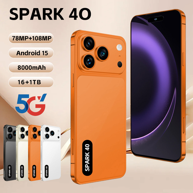 2026 New Model Spark 40 5G Smartphone 16GB RAM 1TB Storage 7.3-inch Deca Core Android15 for Travel Shooting & Vlog Creation