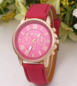 Orologio da Polso CCW 206 per Donna, Marca Geneva, Numeri Romani, Cinturino in Pelle, Movimento al Quarzo - Product Image 4