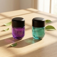 Pot en verre en forme d'arche de 3 oz, conteneur cosmétique en verre coloré sur mesure, couvercle CR noir pour fleurs séchées, huiles, épices