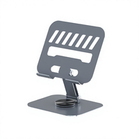 Support de bureau robuste en métal et acier pour téléphone portable et tablette, réglable, pliable, rotation à 360°, support pour bloc-notes et ordinateur portable, compatible iPad